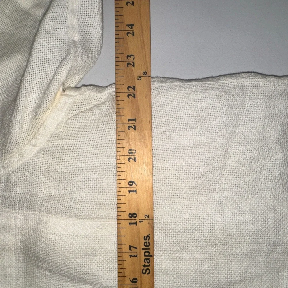 Banana Republic Irish Linen Camp Collar Shirt Cream Small Short Sleeve Preppy